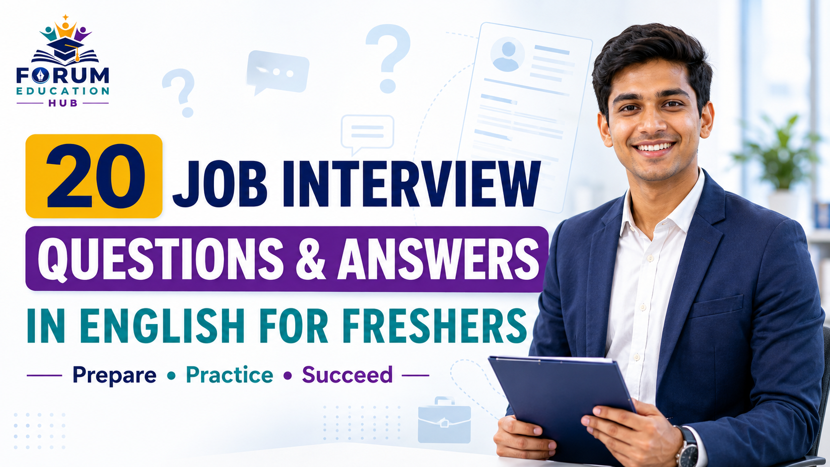 20 Job Interview Questions and Answers in English for Freshers